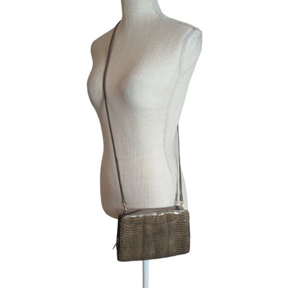 Vintage Snakeskin Leather Crossbody Bag - Picture 2 of 7